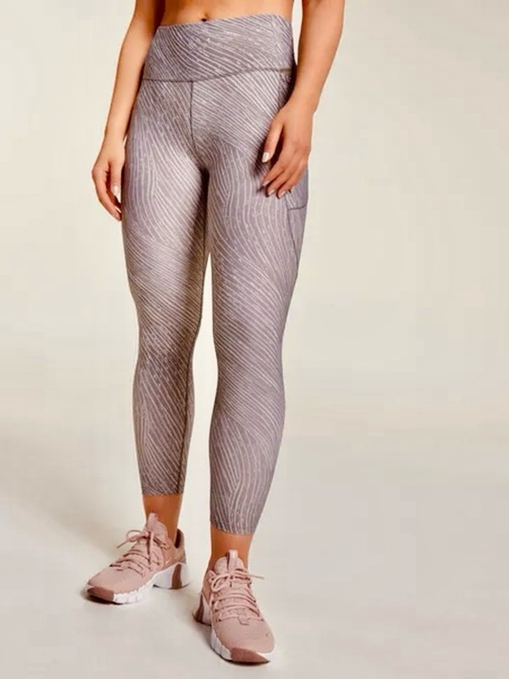 CALIA Energize Core High-Rise 7/8 Leggings Ocean Current Dark Grey White Wave